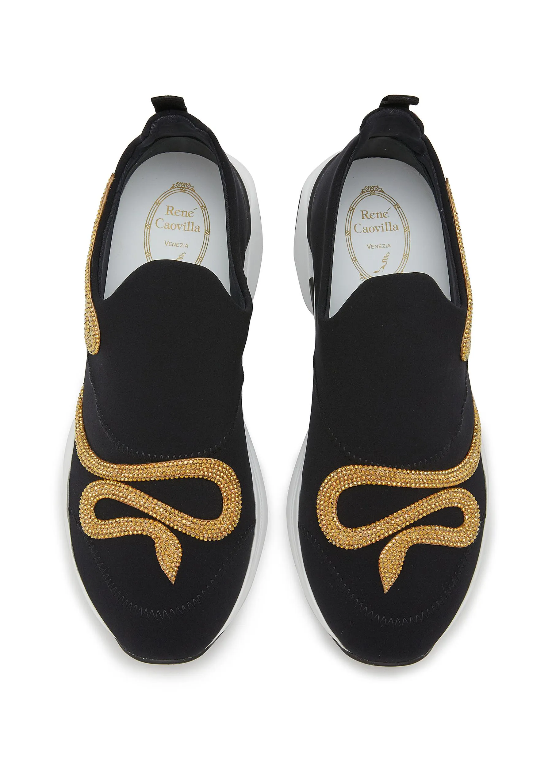 -----------RENÉ CAOVILLA  ---- ------------ ----Morgana Embellished Snake Sneaker --