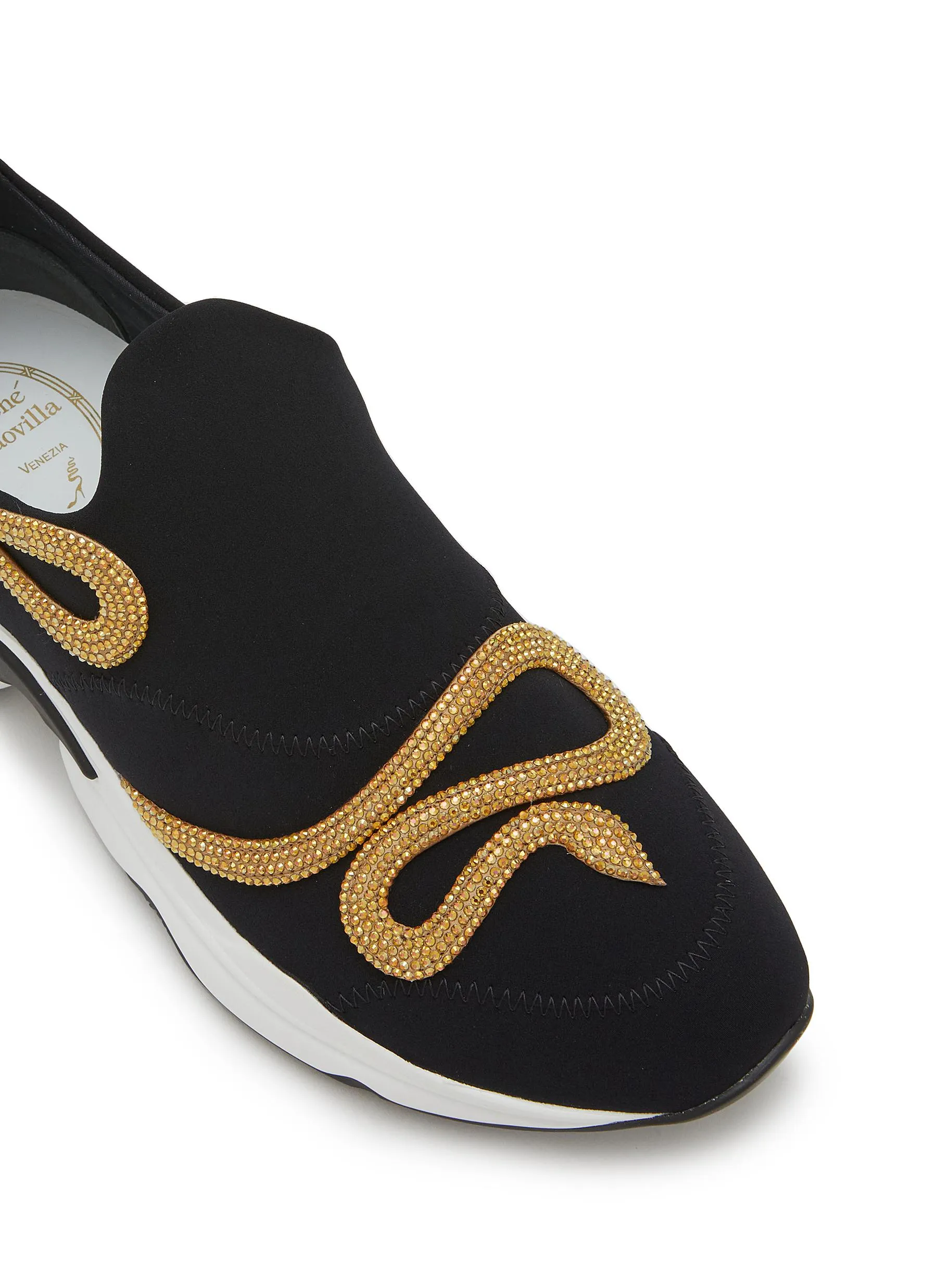 -----------RENÉ CAOVILLA  ---- ------------ ----Morgana Embellished Snake Sneaker --