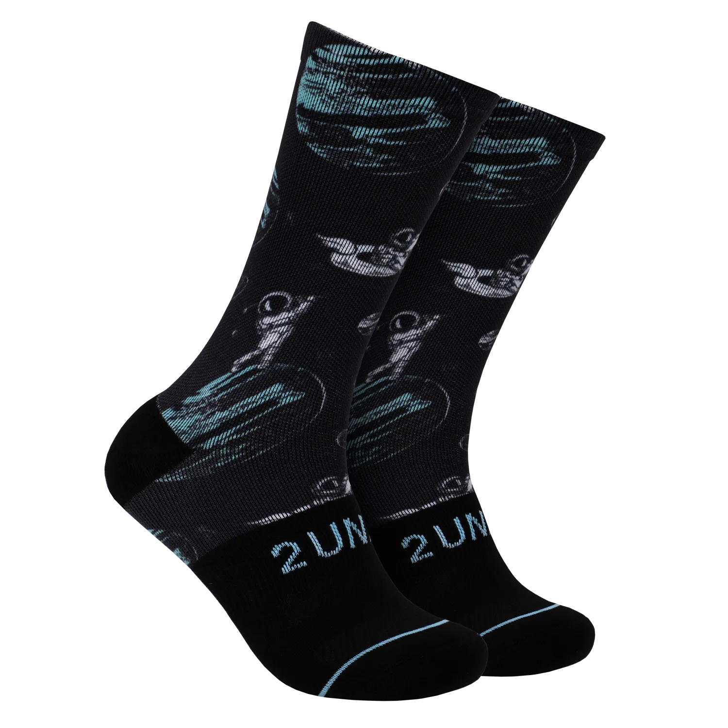 2UNDR Flex Print Socks In Space Golf Black