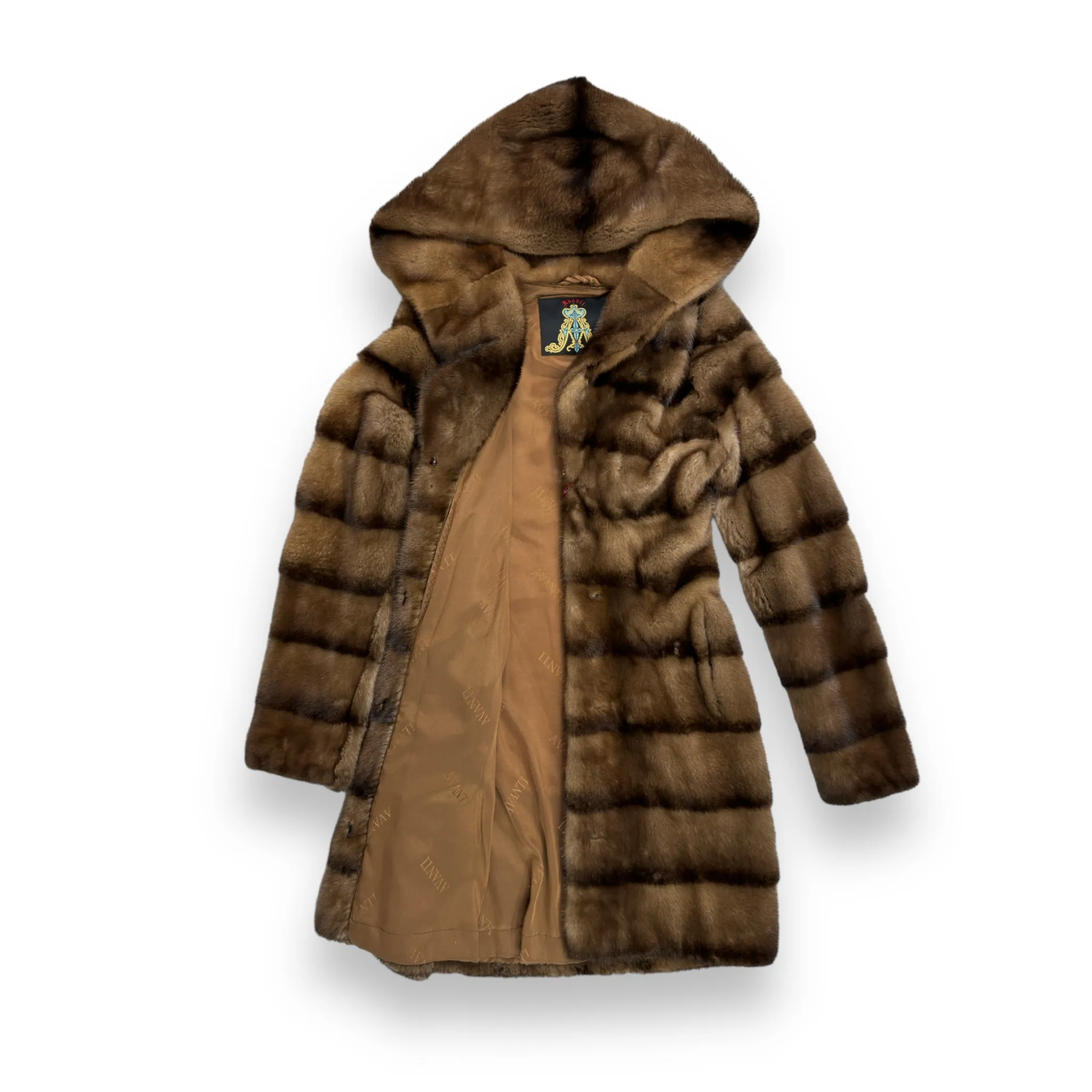 3/4 Brown and Golden Mink with Hood - Daniel's Leather