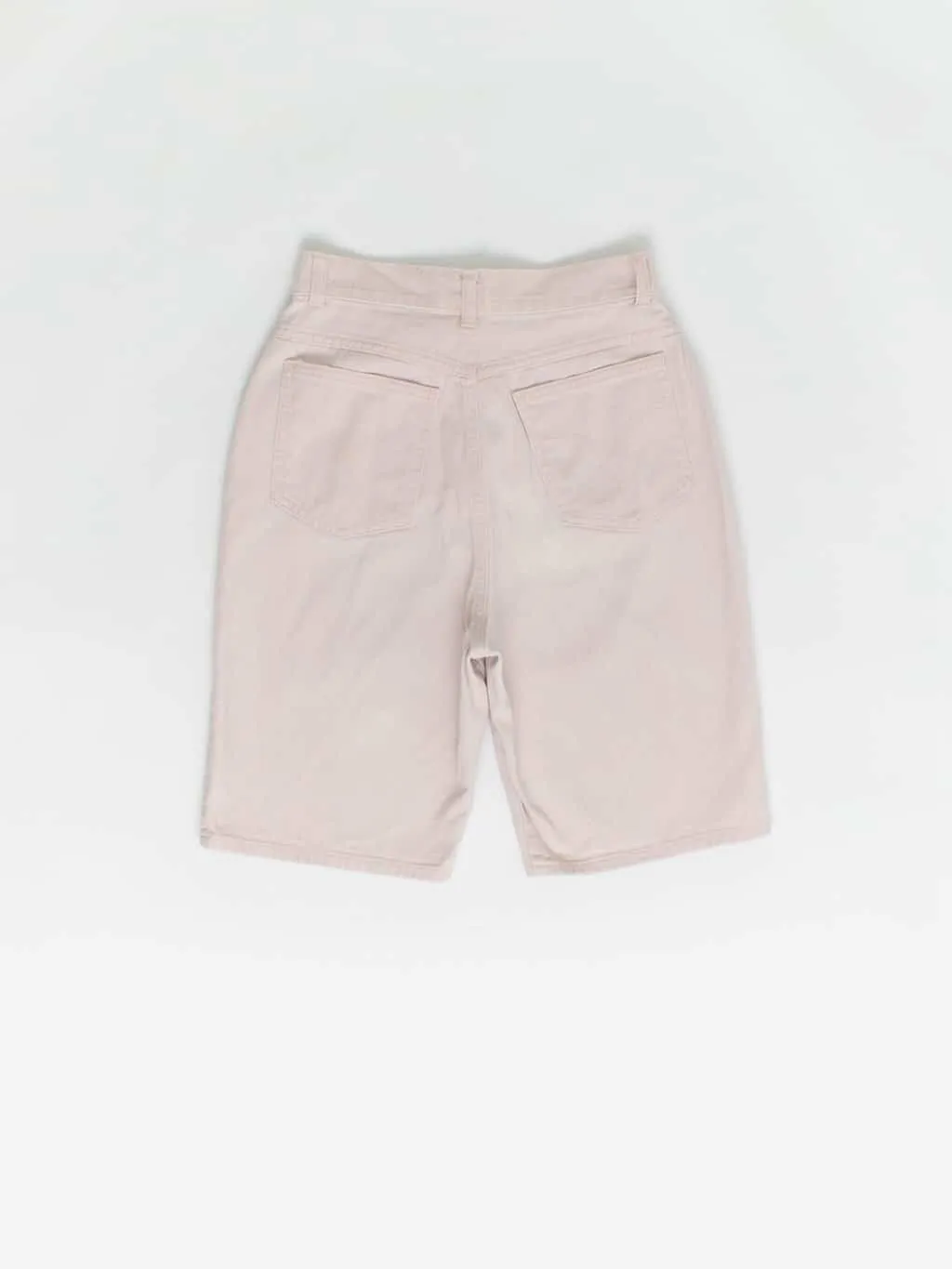 90s vintage St Michael shorts, pastel pink light wash denim – Waist 26 / Small