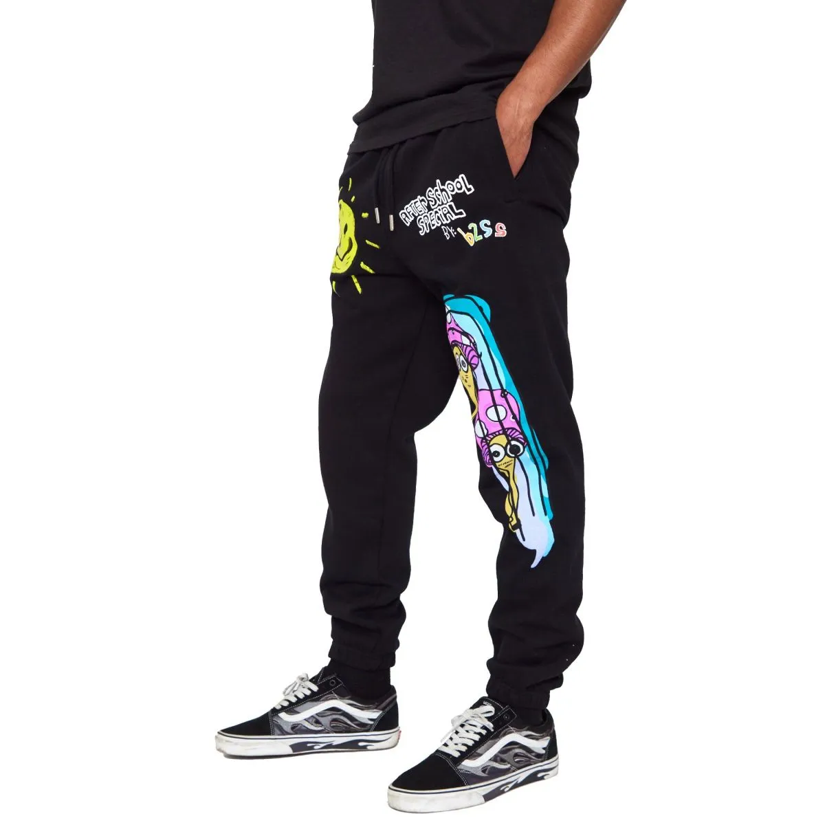 After School Special Trippy Sweat Pants - BLACK