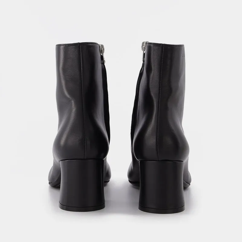 Ankle Boot W/Zip 6 in Black Leather