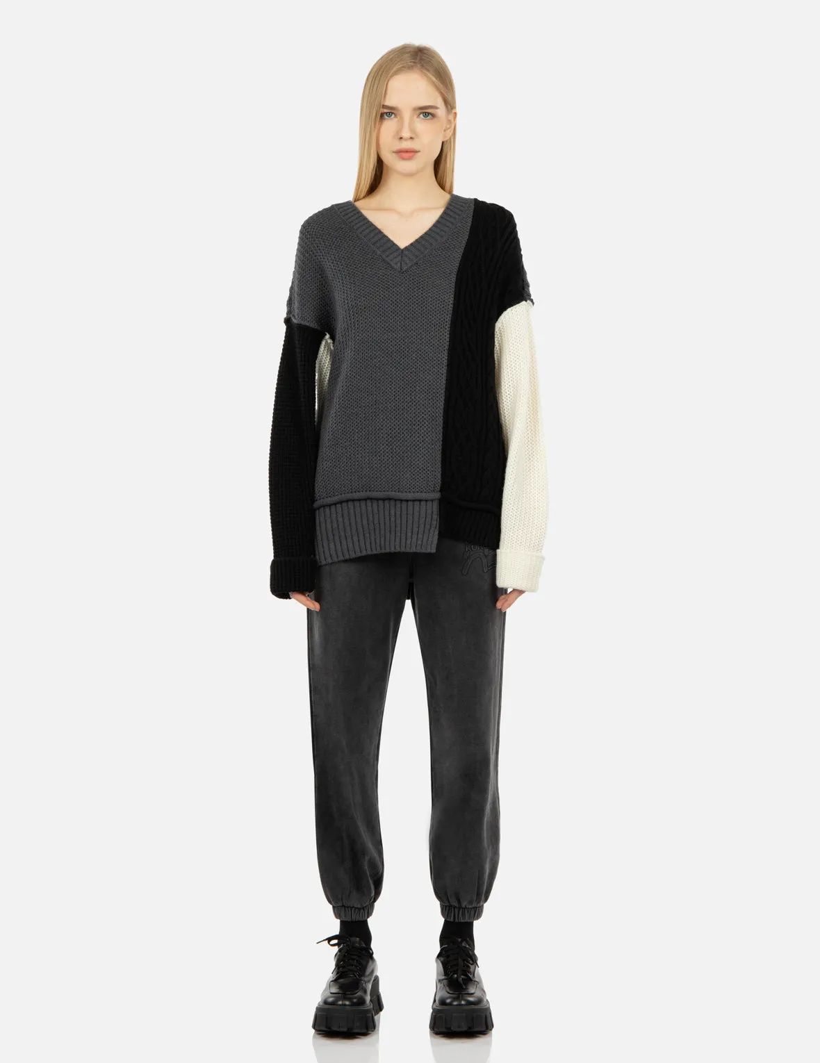 Asymmetric Colorblock Sweater