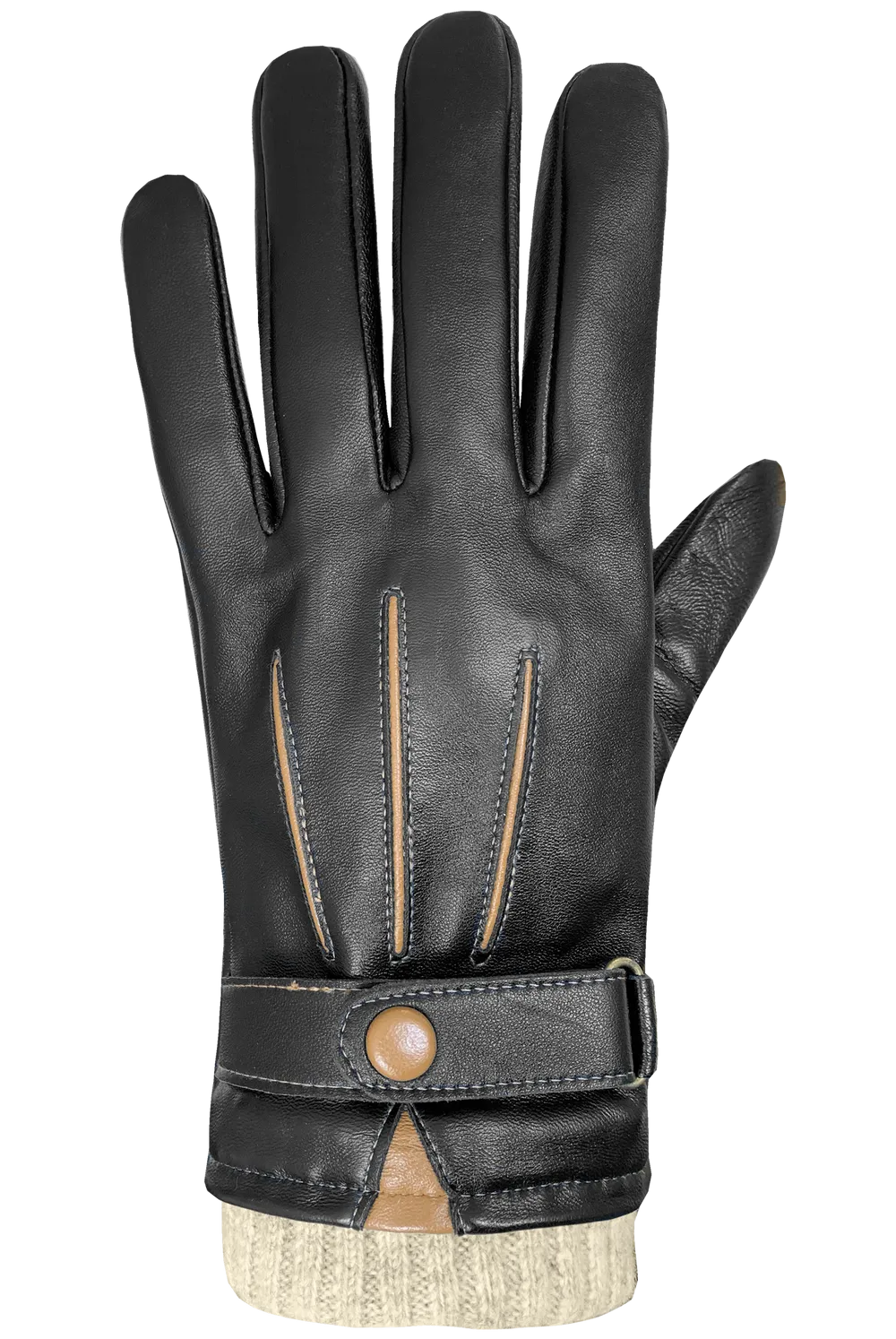 Auclair Dario Leather Gloves in Black Cognac