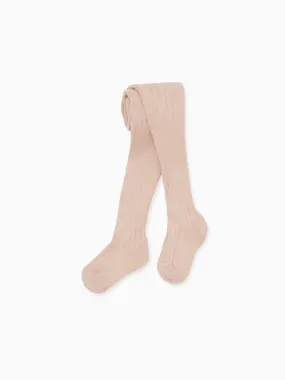 baby pink ribbed tights