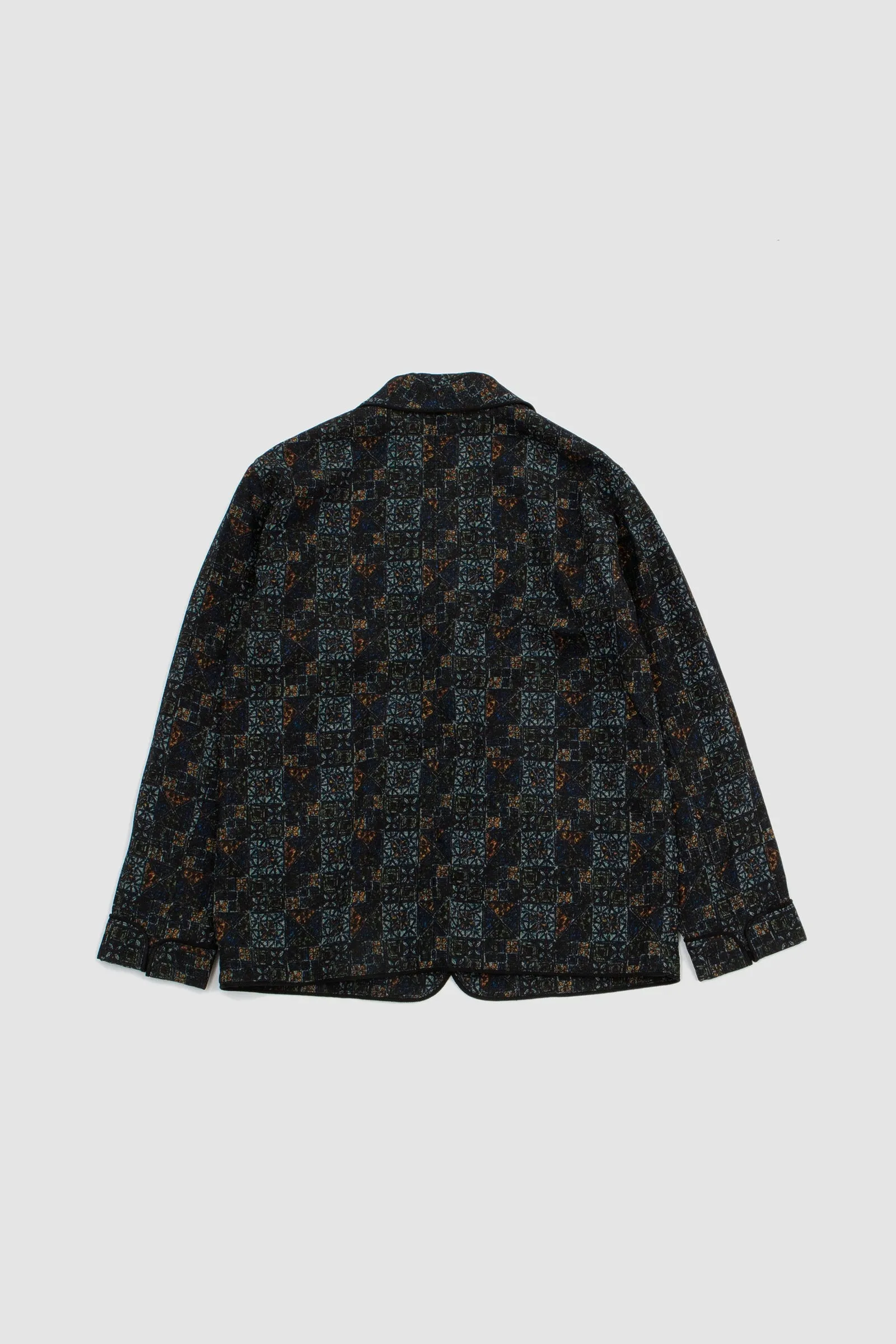 Beams Plus 1B Smoking Jacket Print Navy