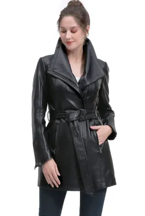 BGSD Women Patsy Lambskin Leather Coat