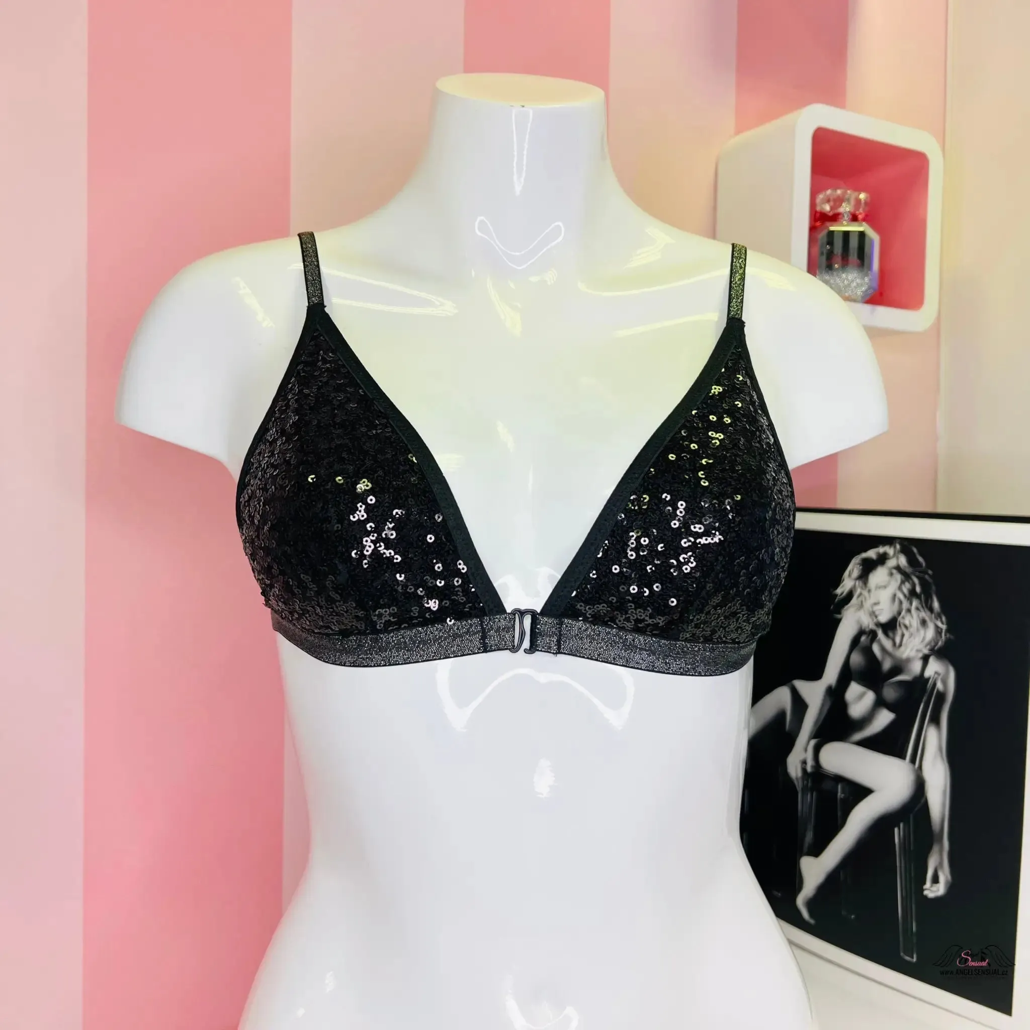 Black Sequin Bra