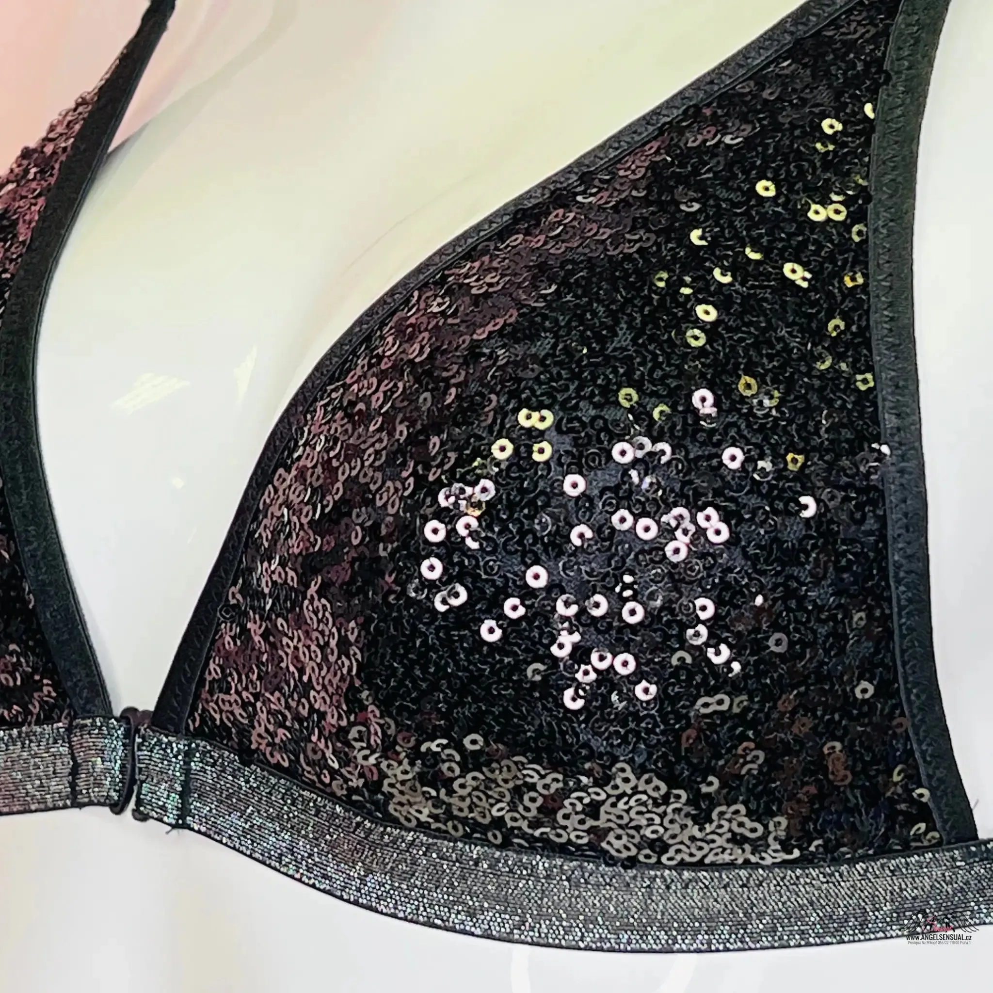 Black Sequin Bra