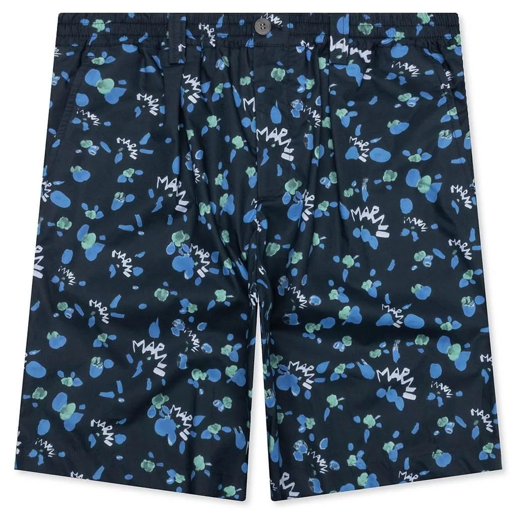 Blue Poplin Shorts - Ink