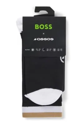 BOSS x ASSOS moisture-wicking cycling socks with seamless construction