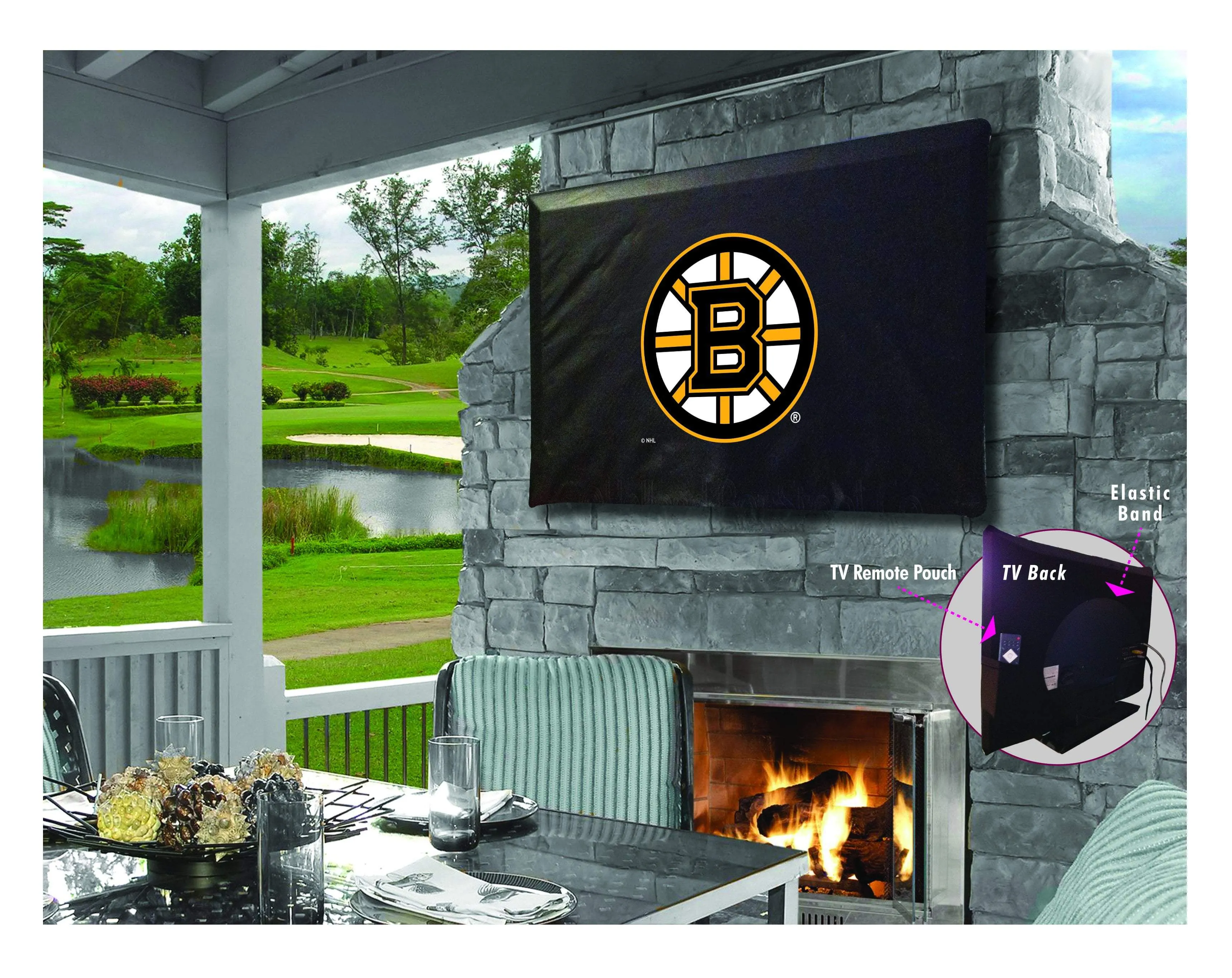 Boston Bruins HBS Breathable Water Resistant Vinyl TV Cover