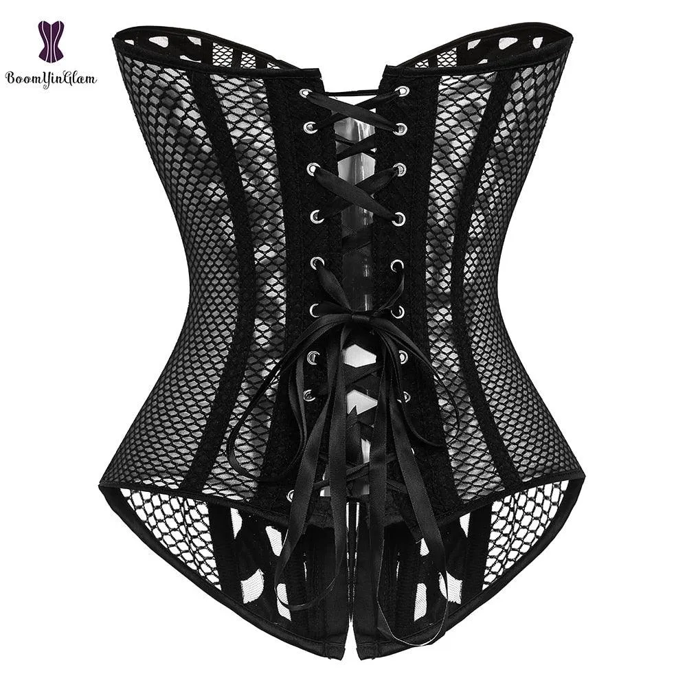 Breathable Shapwear Transparent Mesh Hollow Out Corset