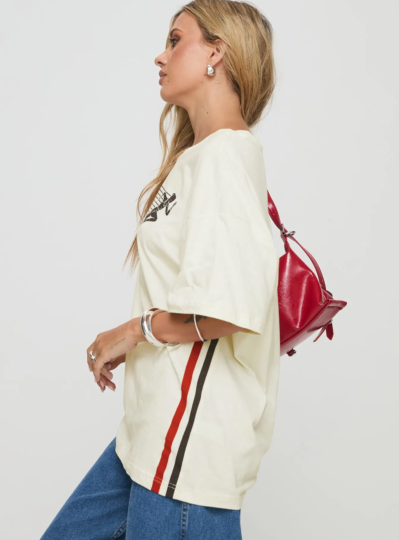 Brklyn Running Oversized Tee White