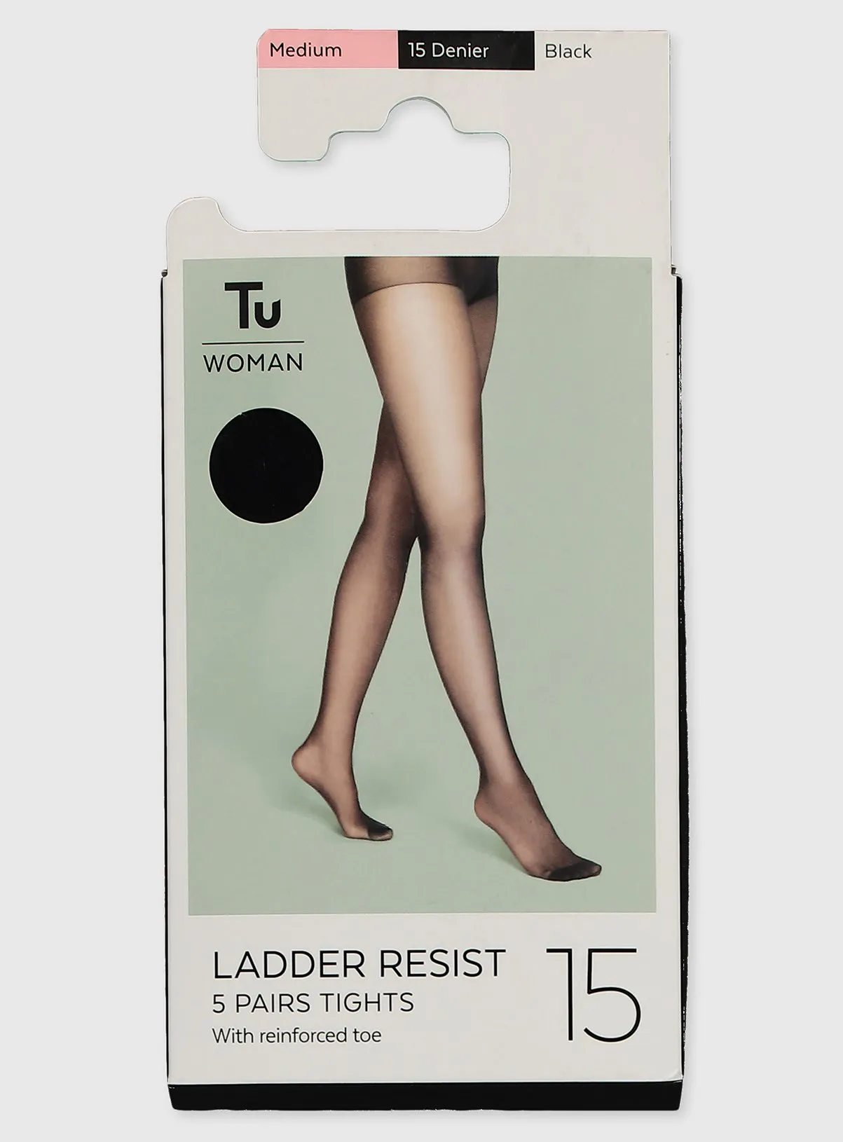 Buy Black 15 Denier Ladder Resistant Tights 5 Pack XL | Tights | Tu