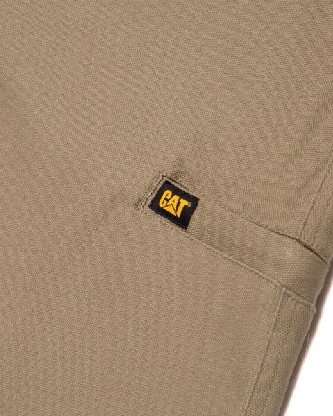 CAT Men's Stretch Canvas Utility Straight Fit Work Pants in Khaki