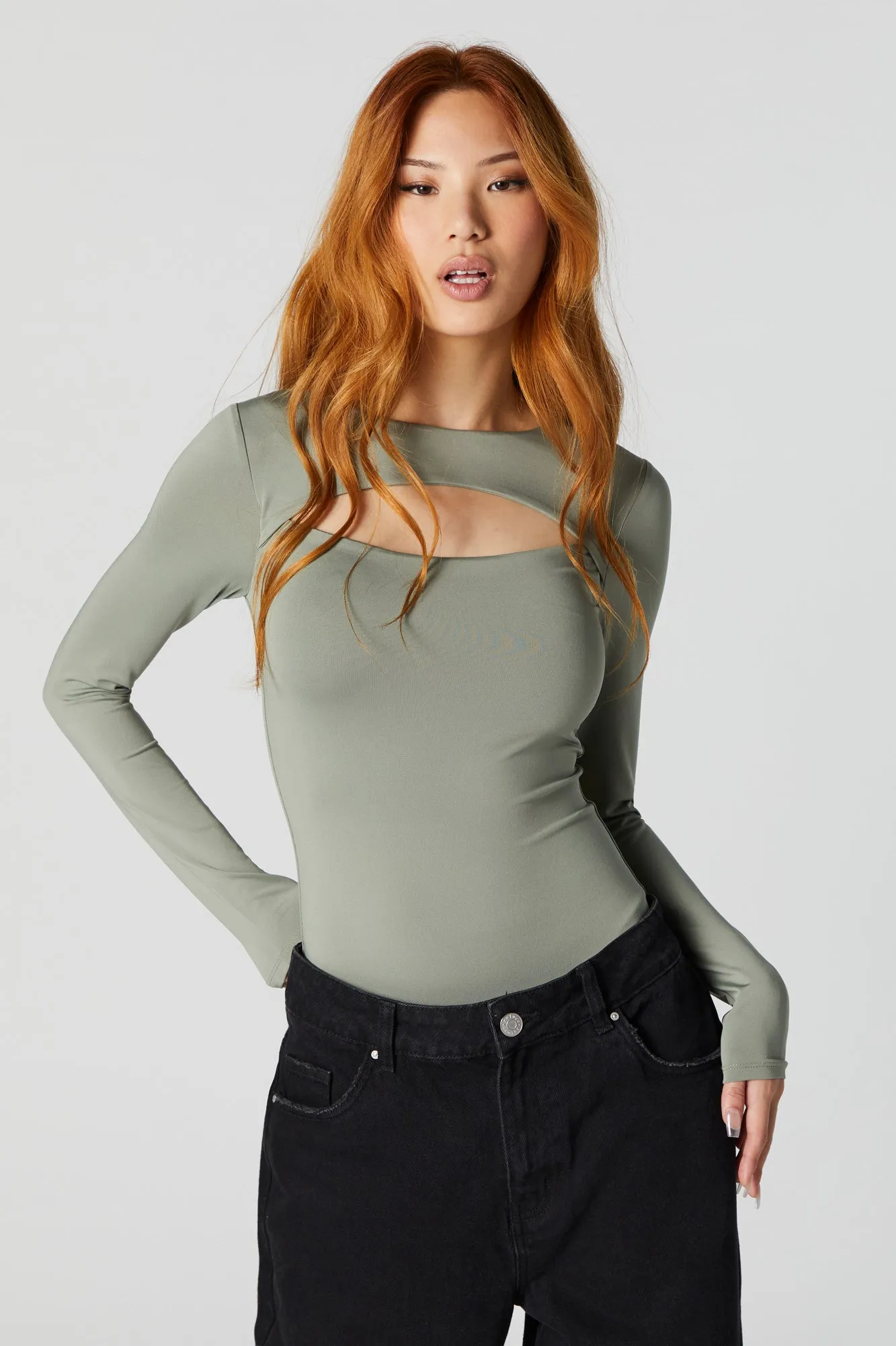 Contour Long Sleeve Cut Out Bodysuit