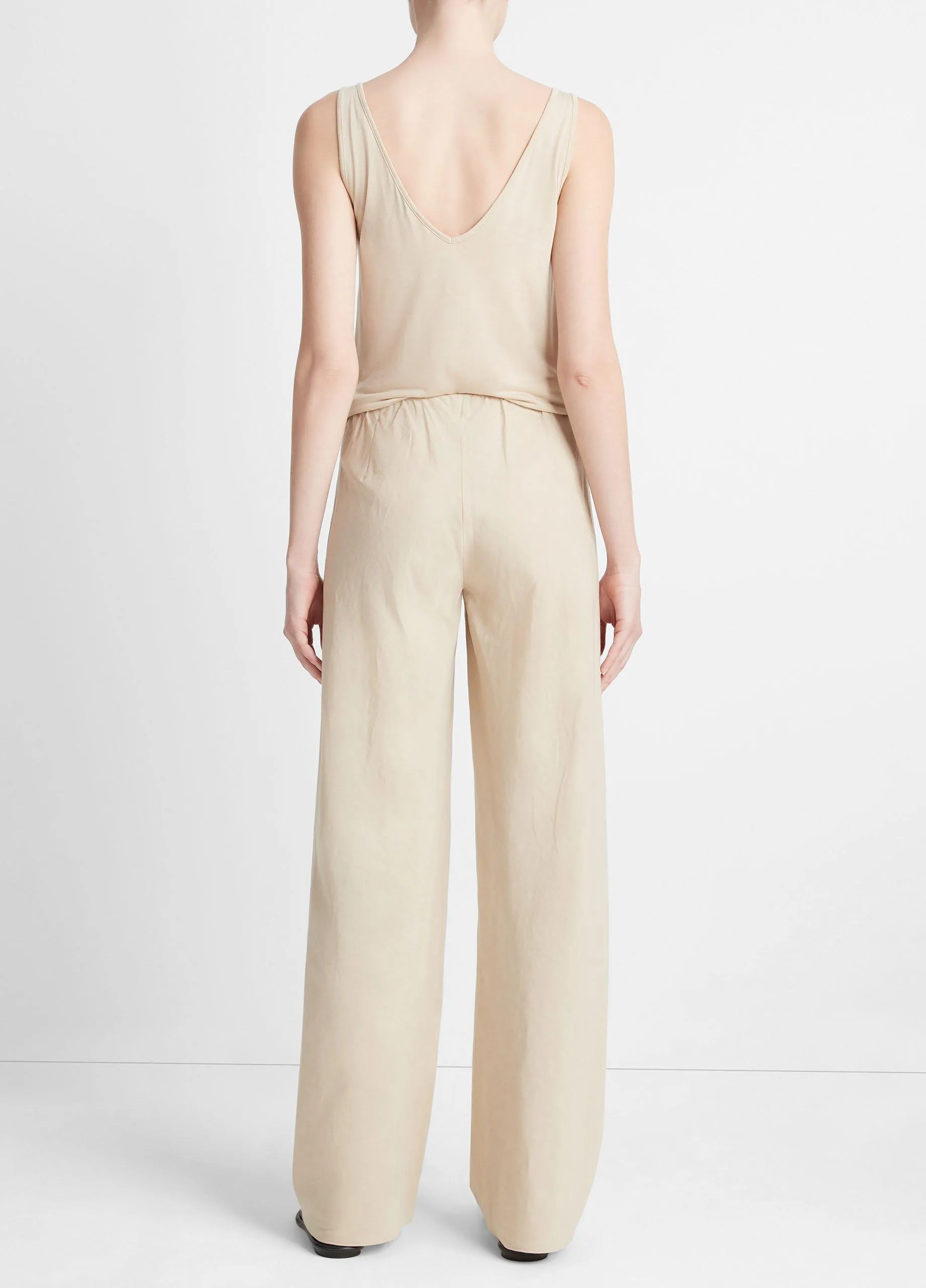 Cotton-Blend High-Waist Bias Pant