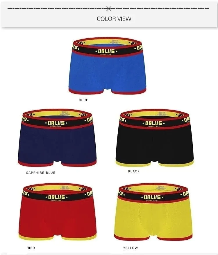 Cotton Breathable Patchwork Comfortable Boxer Underwear for Men