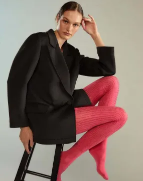 Crystal Knit Tights - Hot Pink