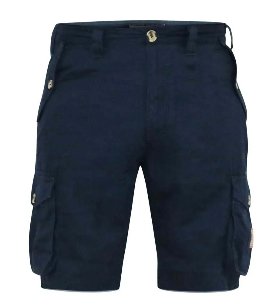 D555 Mens Navy Cotton Cargo Shorts (RODNEY)