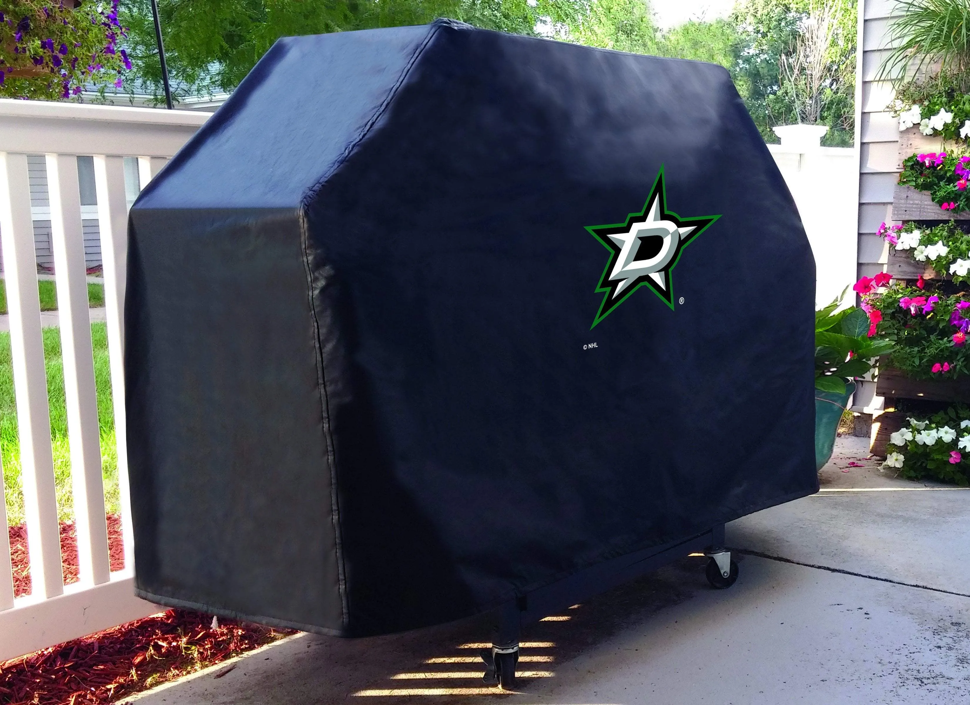 Dallas Stars HBS Black Outdoor Heavy Duty Breathable Vinyl BBQ Grill Cover