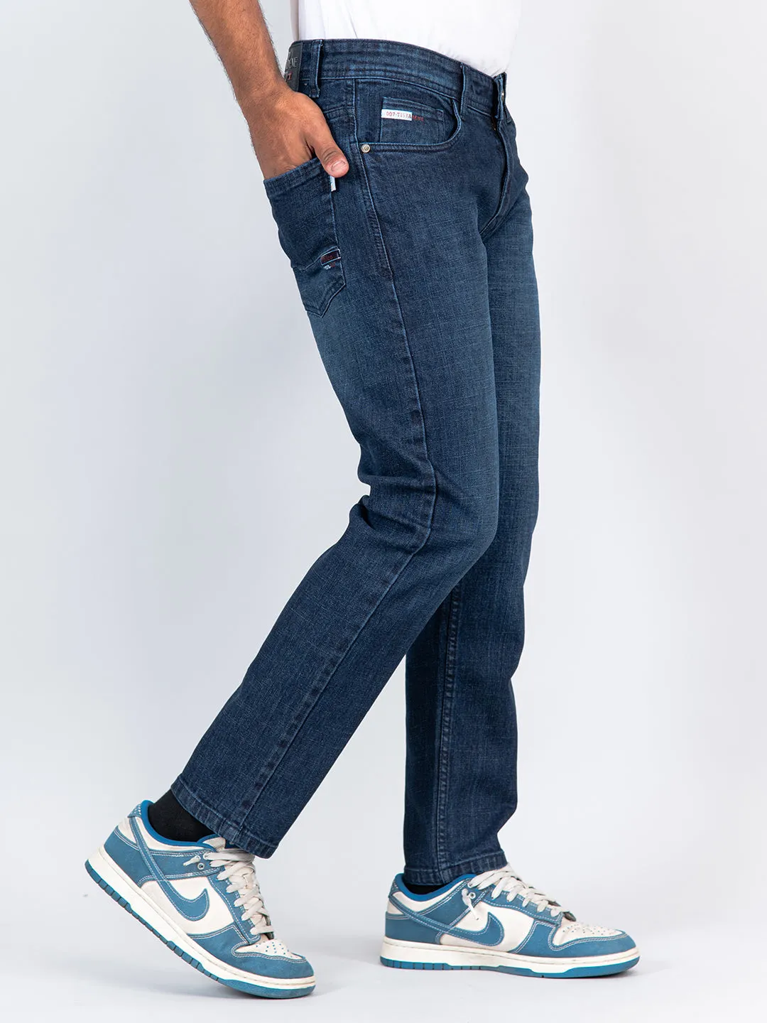 Dark Blue Ankle Fit Denim Jeans