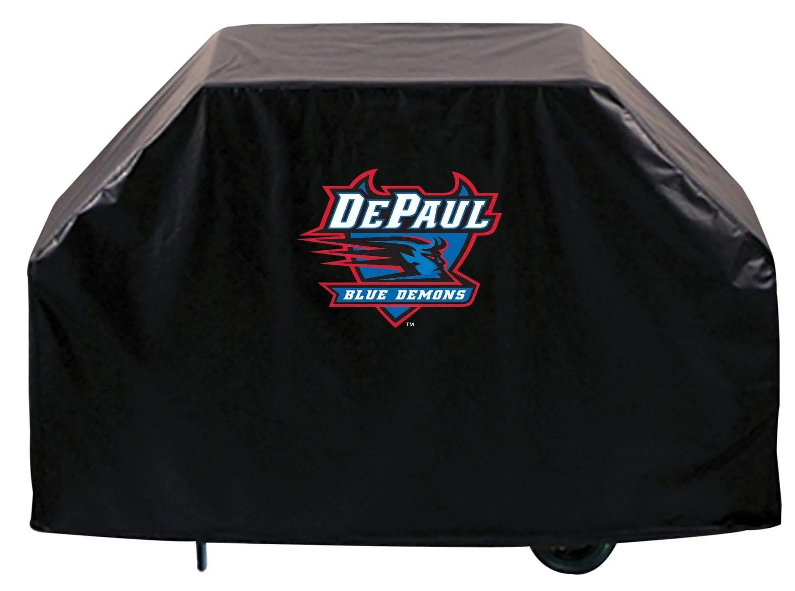 DePaul Blue Demons HBS Black Outdoor Heavy Duty Breathable Vinyl BBQ Grill Cover