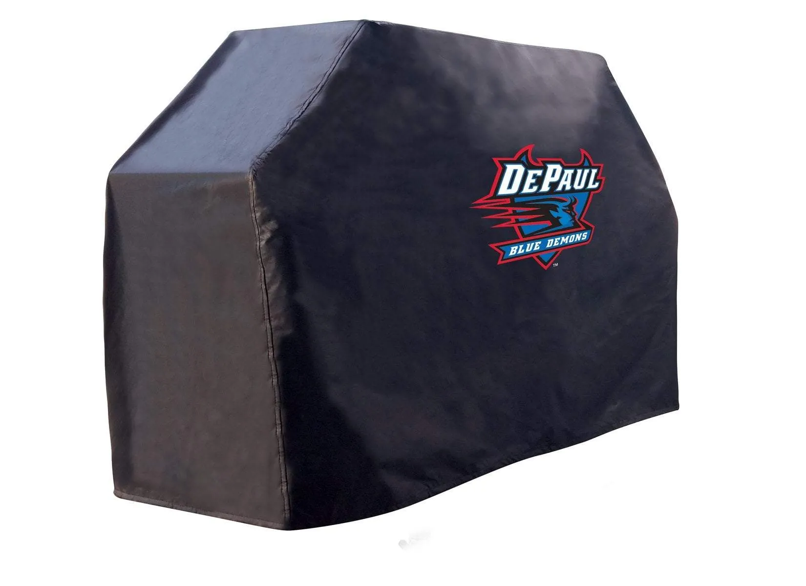 DePaul Blue Demons HBS Black Outdoor Heavy Duty Breathable Vinyl BBQ Grill Cover