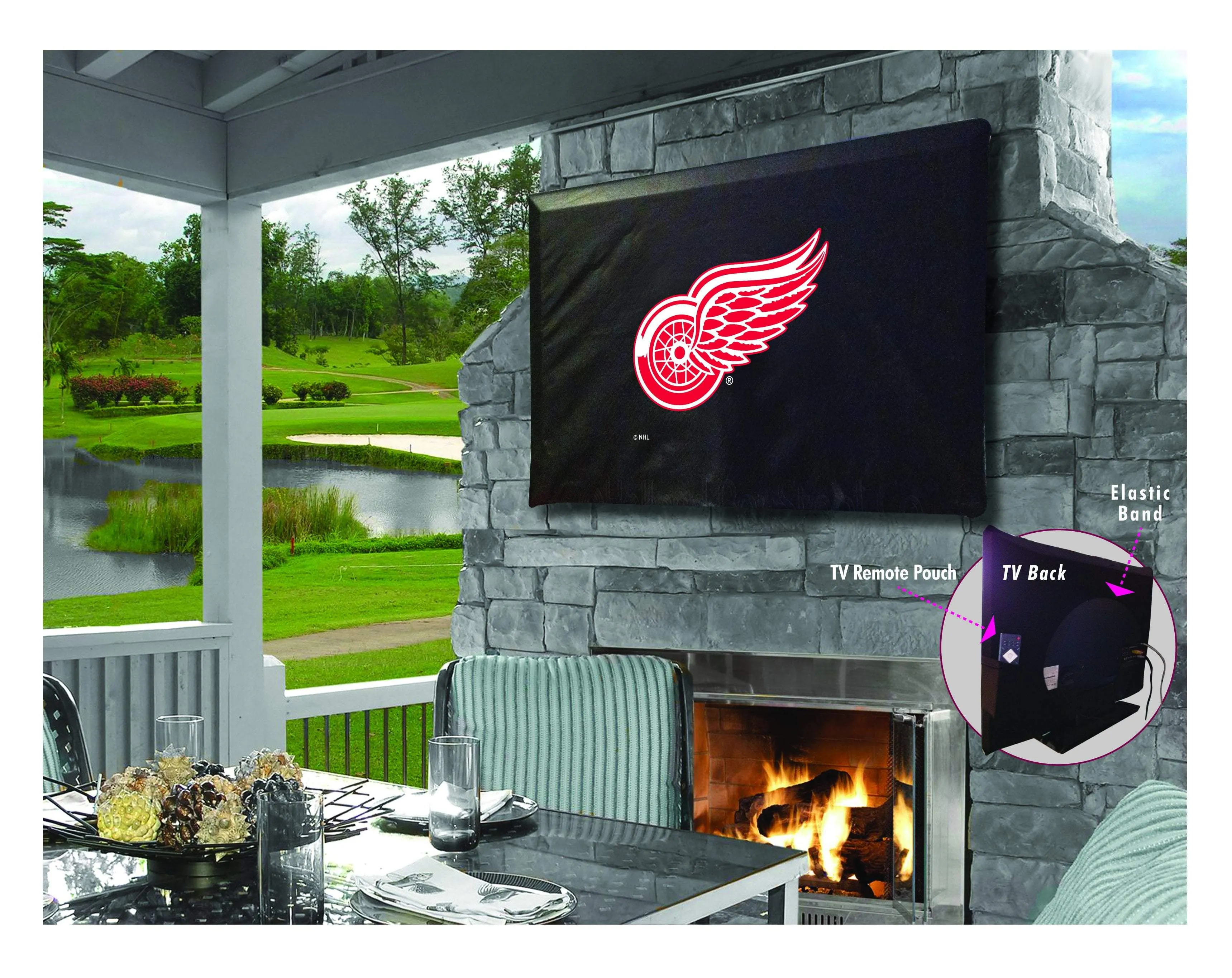 Detroit Red Wings HBS Breathable Water Resistant Vinyl TV Cover