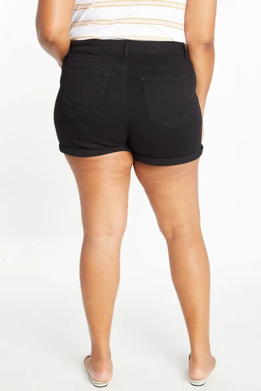 Distressed Cuffed High Rise Short