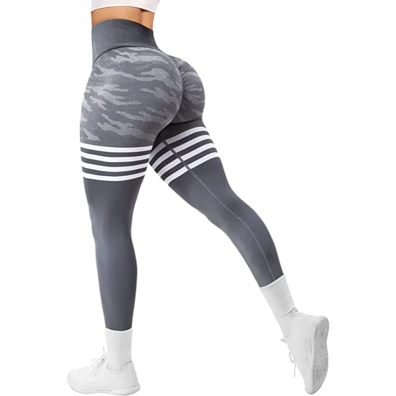 Emma Stripes Camo Workout Leggings