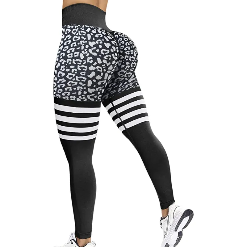 Emma Stripes Leopard Workout Leggings