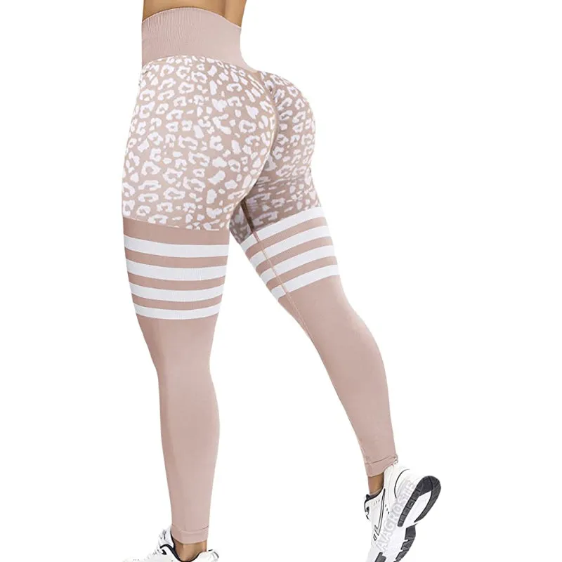 Emma Stripes Leopard Workout Leggings