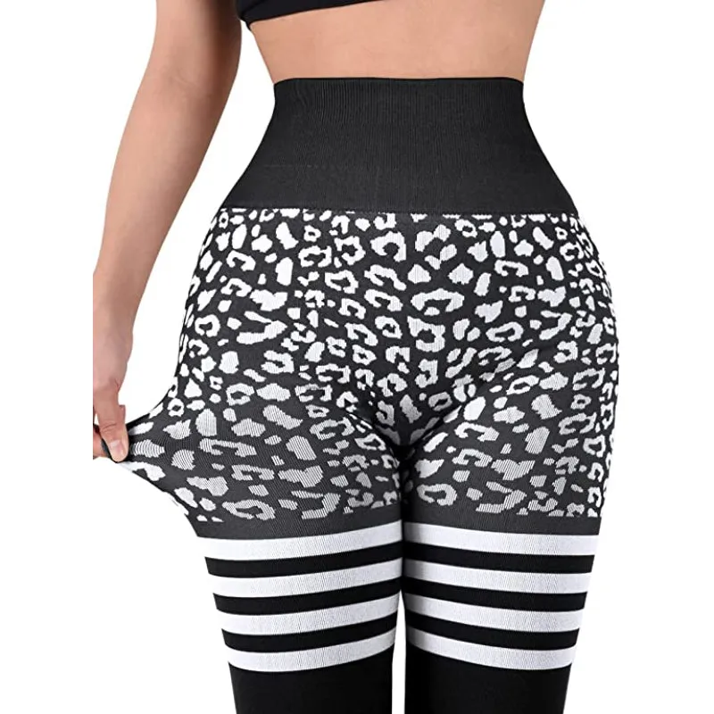 Emma Stripes Leopard Workout Leggings