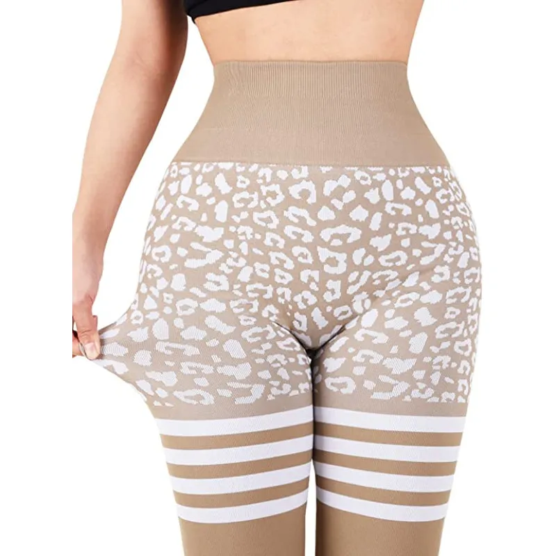 Emma Stripes Leopard Workout Leggings