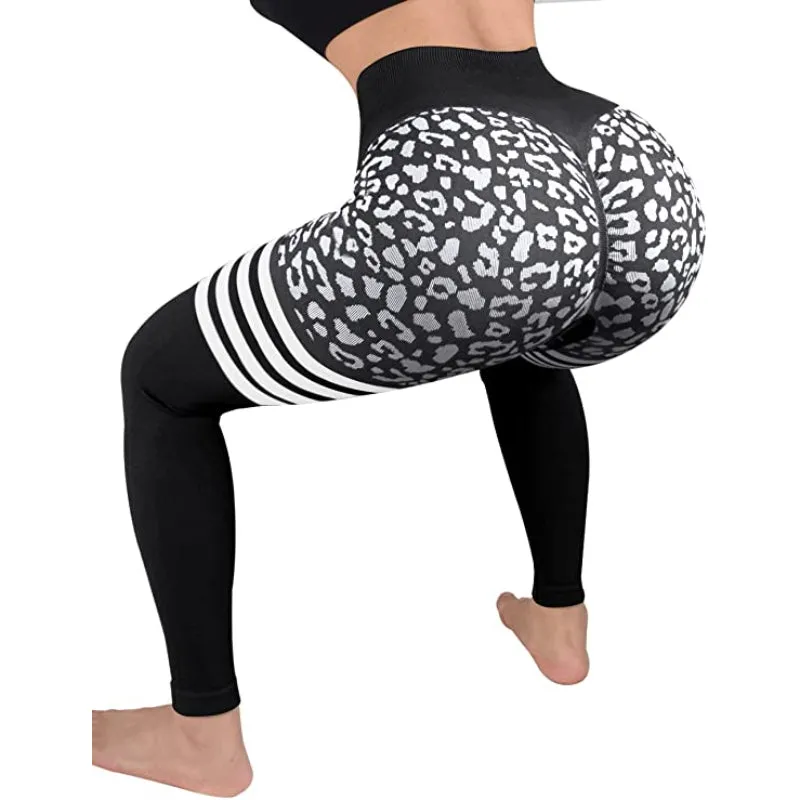 Emma Stripes Leopard Workout Leggings