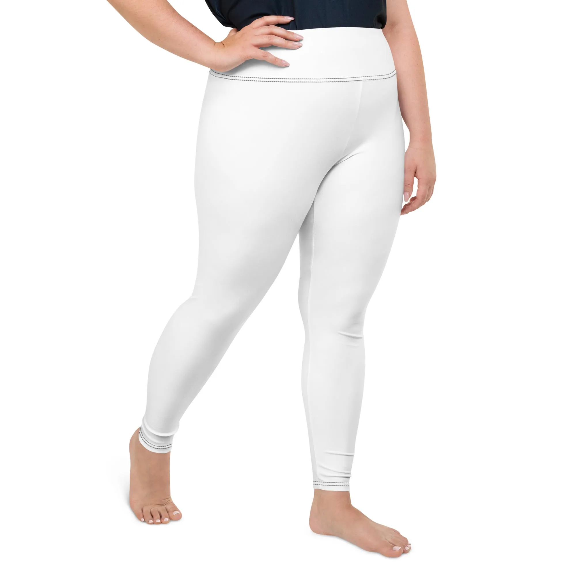 Empower Your Curves: Women's Plus Size Workout Leggings - Snow