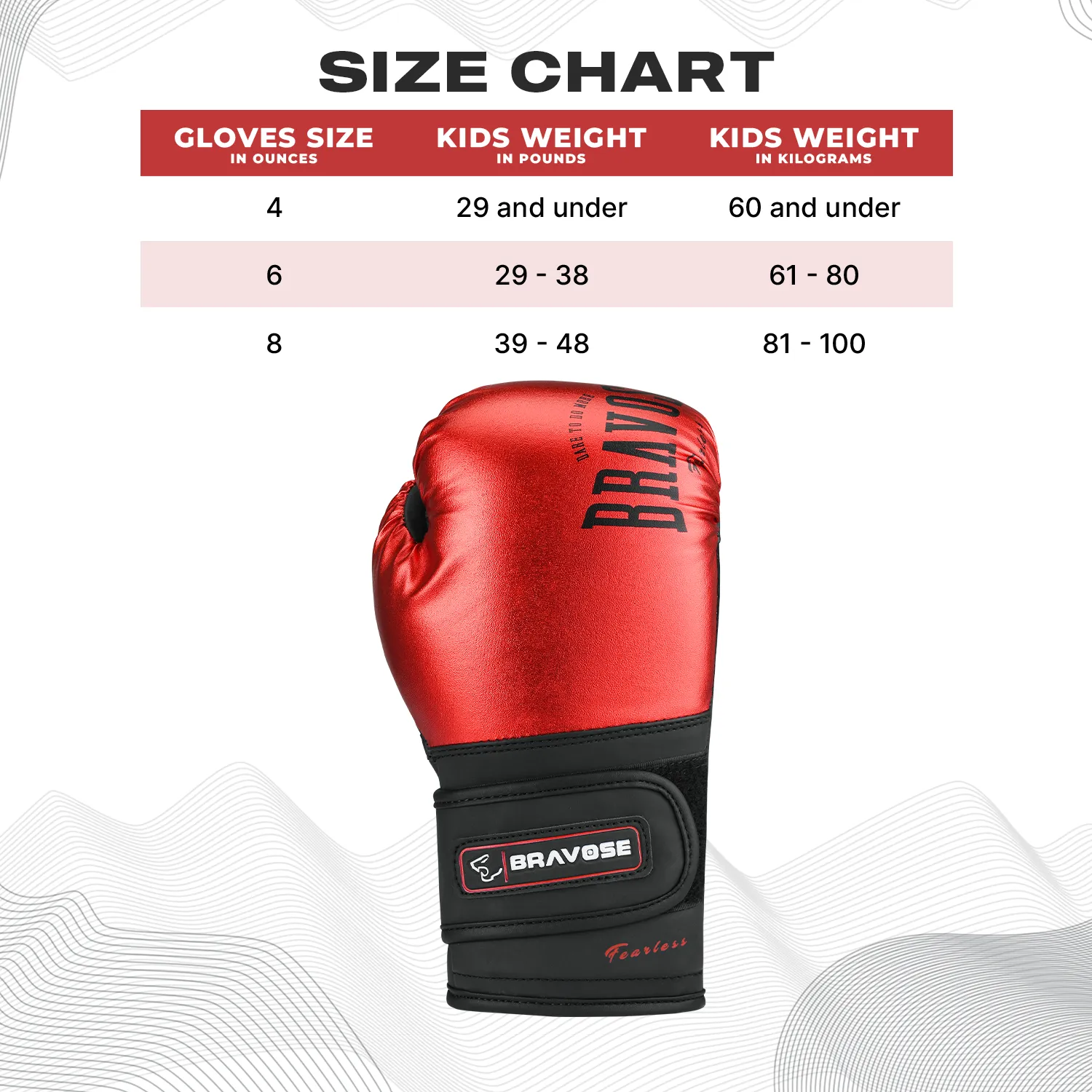 Fearless Red Junior Gloves