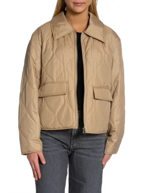 GANT JACKET QUILTED COLLARRED DARK KHAKI