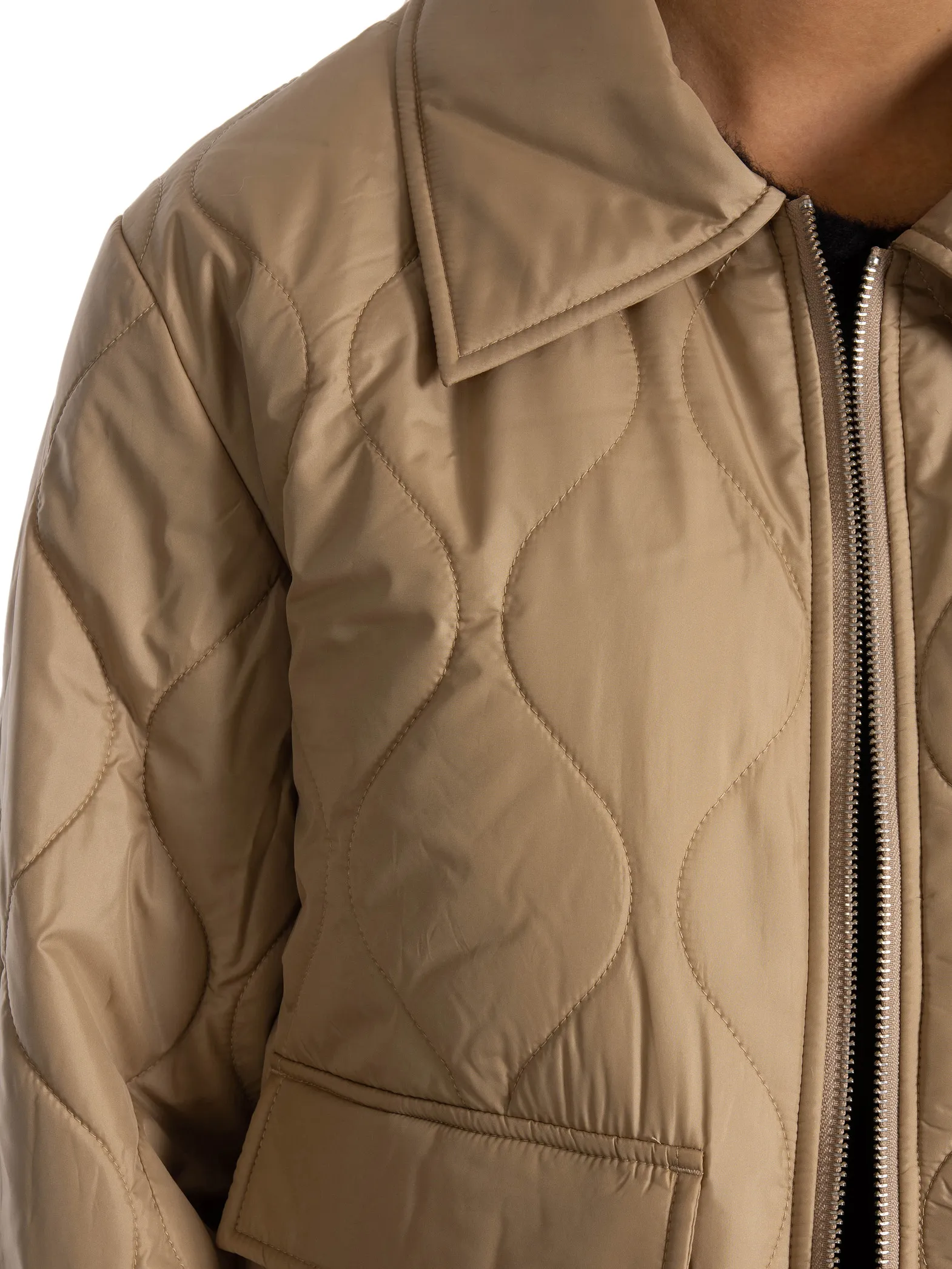 GANT JACKET QUILTED COLLARRED DARK KHAKI