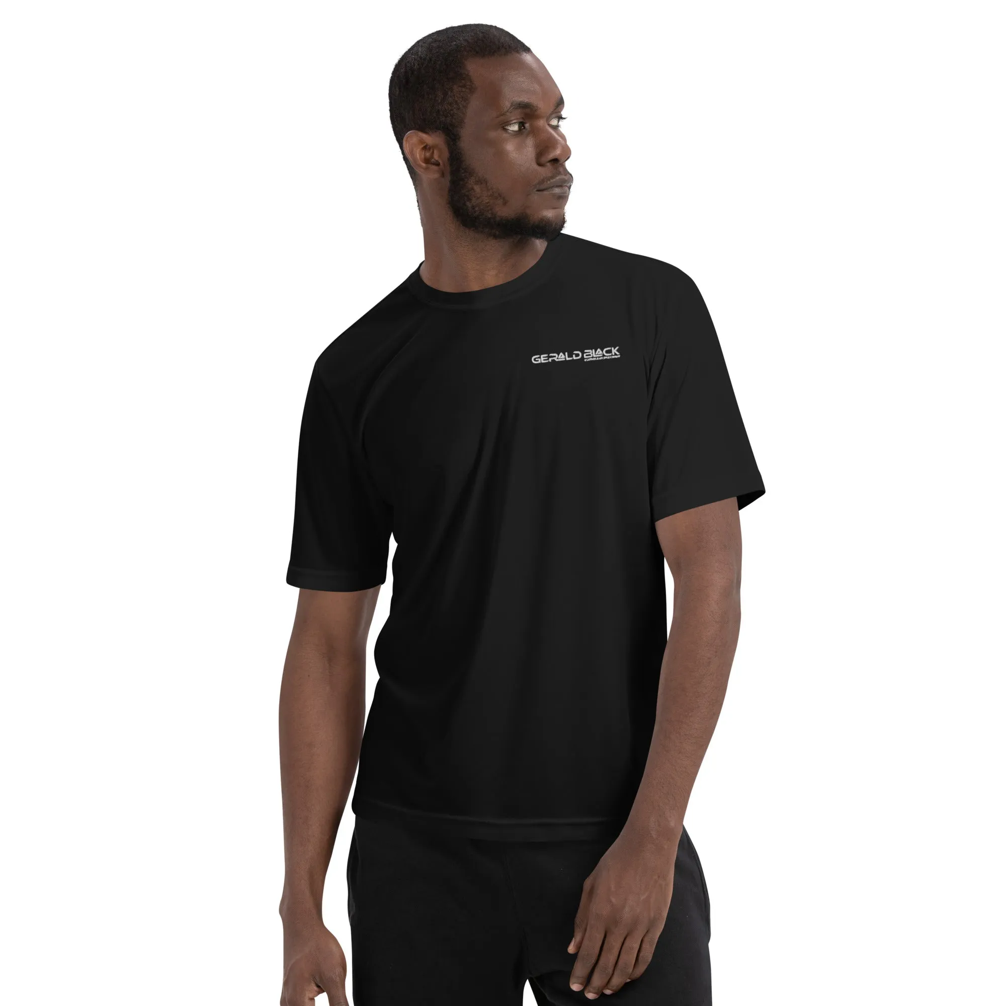 Gerald Black Polyester Black Breathable Statement Sports Jersey