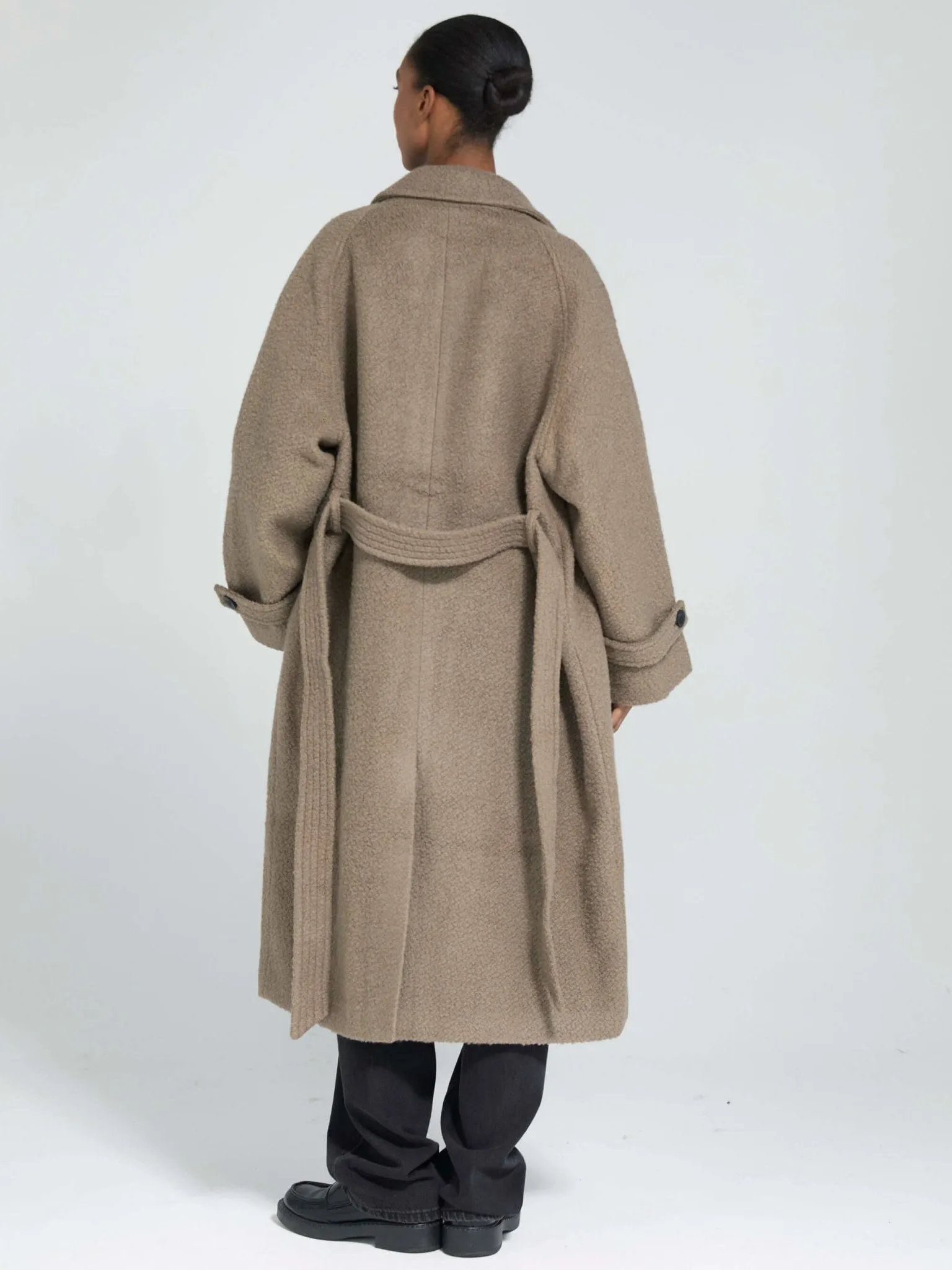 GIA BOUCLE COAT - GREY/BROWN