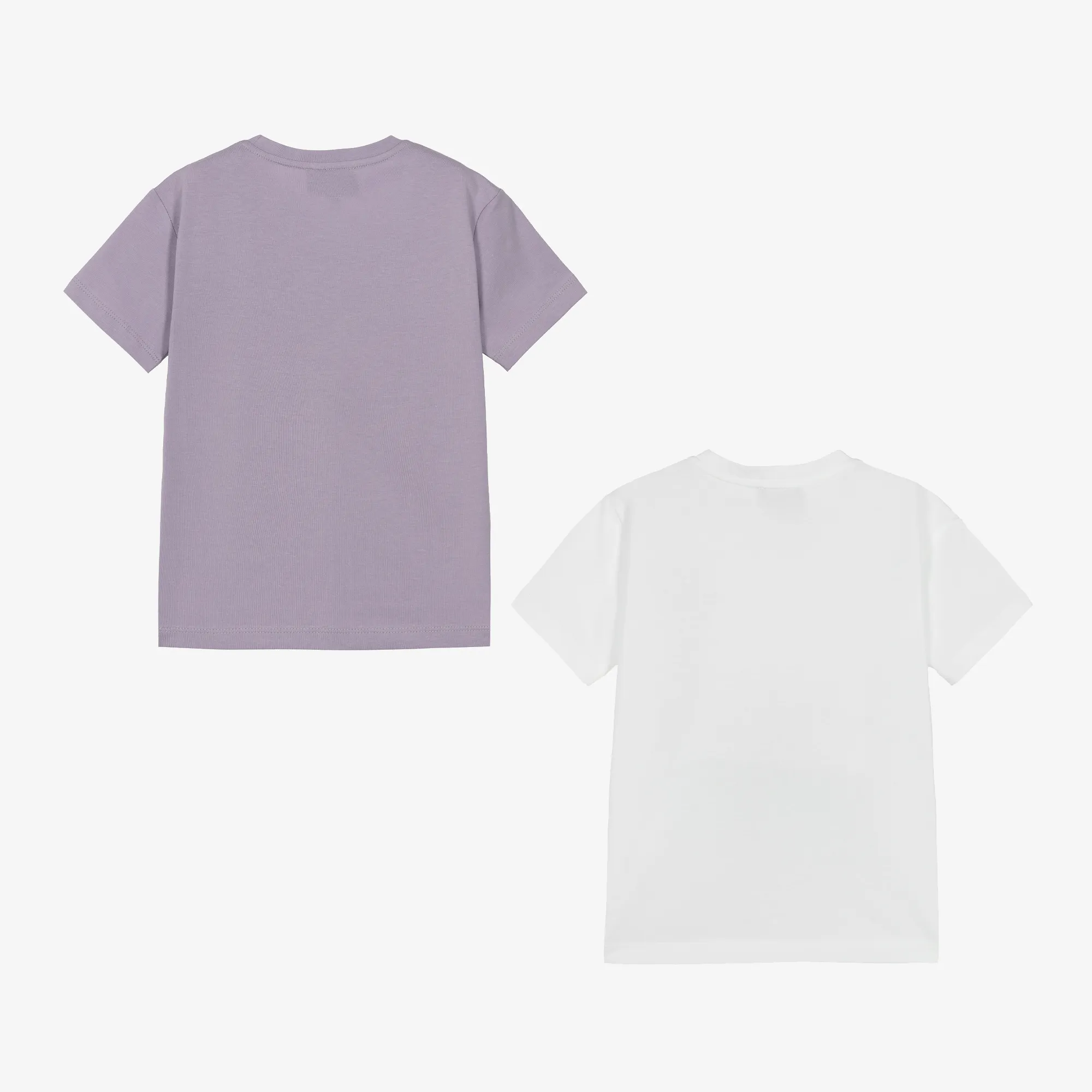 Girls Purple & White Cotton T-Shirts (2 Pack)