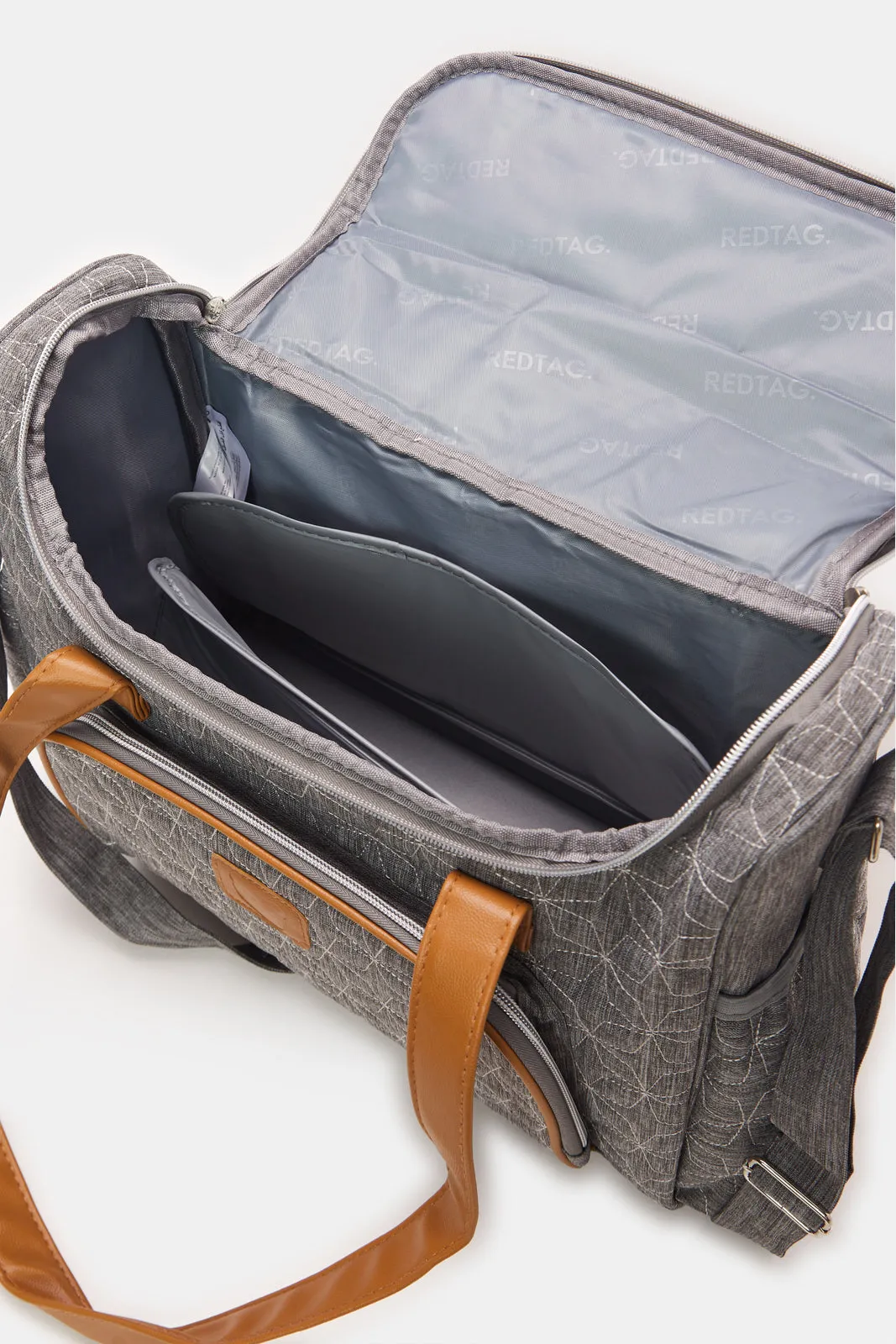 Grey Printed Diaper Bag