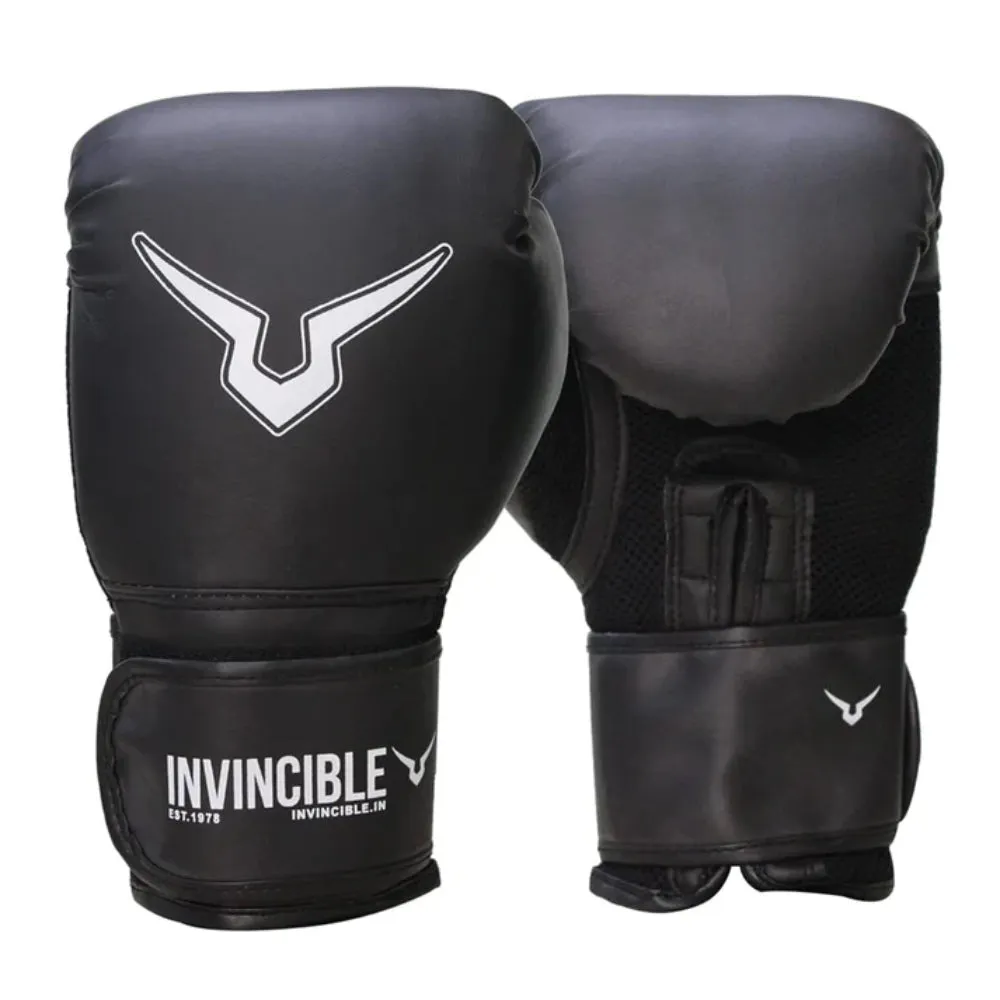 Invincible Classic Training Boxing Gloves (Black)