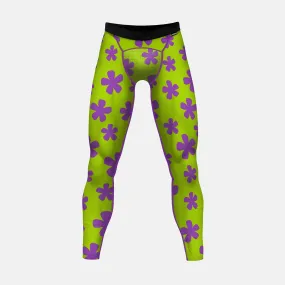 Jam Green Purple Flower Tights for Men