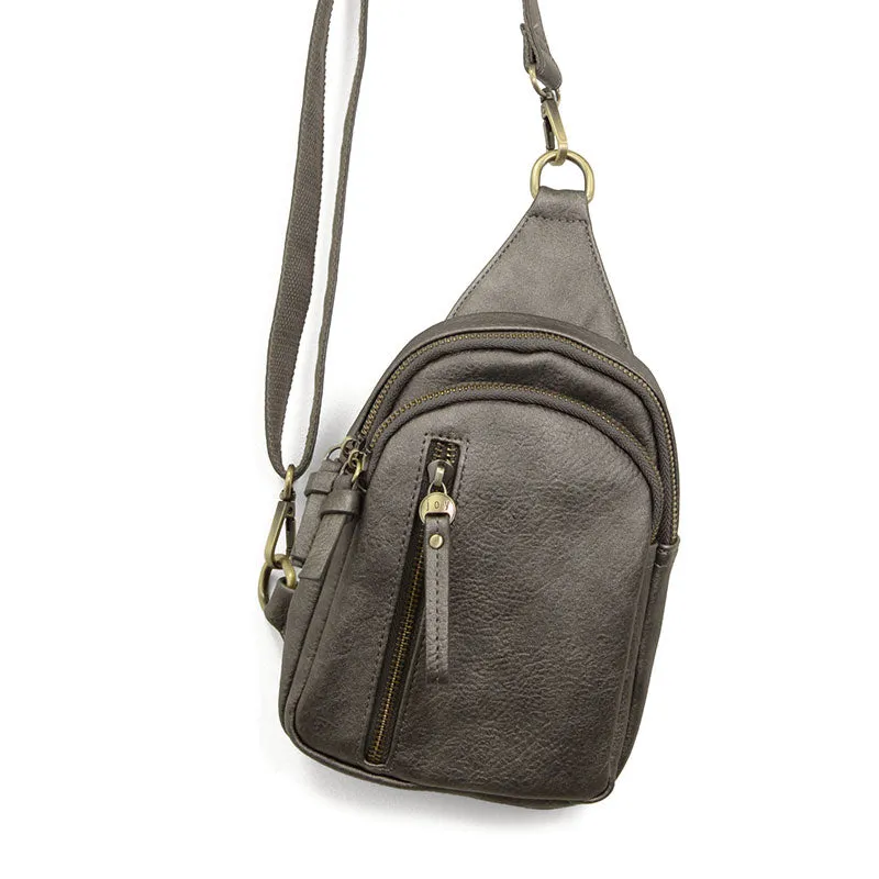 Joy Susan Metallic and Camel Skyler Sling Bag