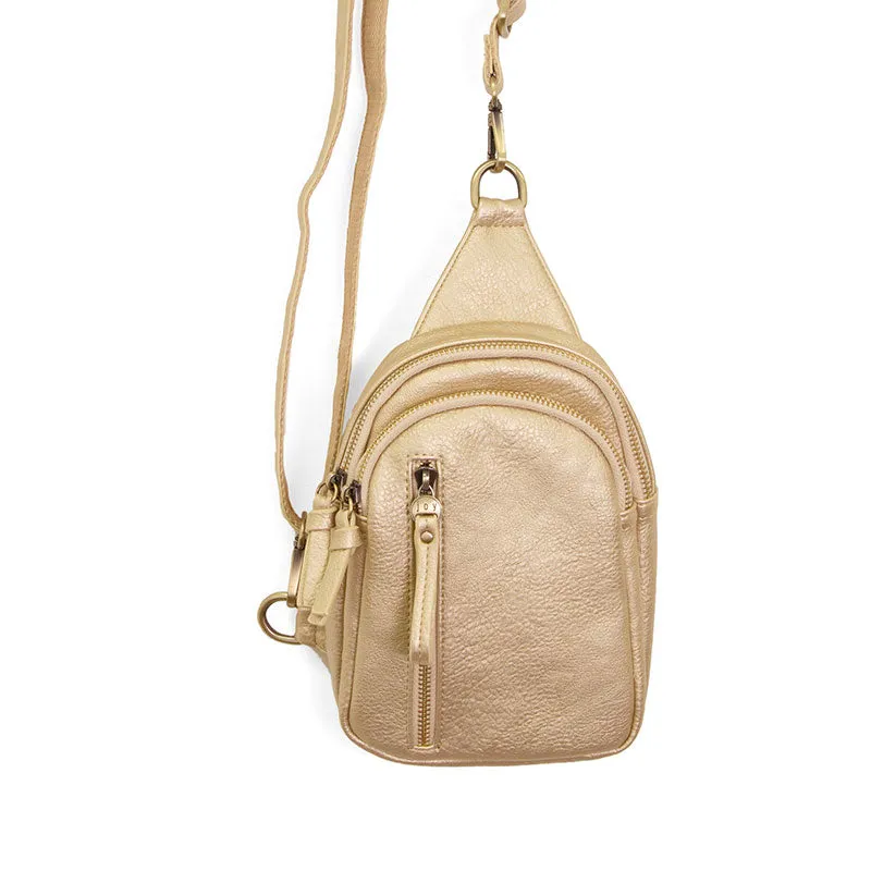 Joy Susan Metallic Gold Skyler Sling Bag